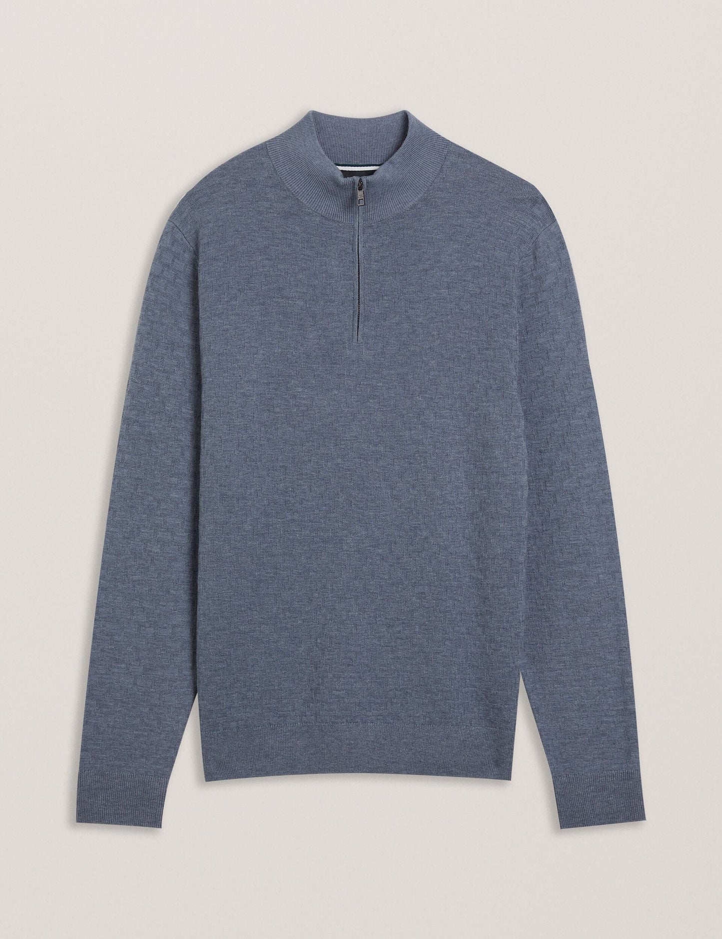 Ted Baker KURNLE - T Knit Half Zip Funnel Neck Jumper MID BLUE