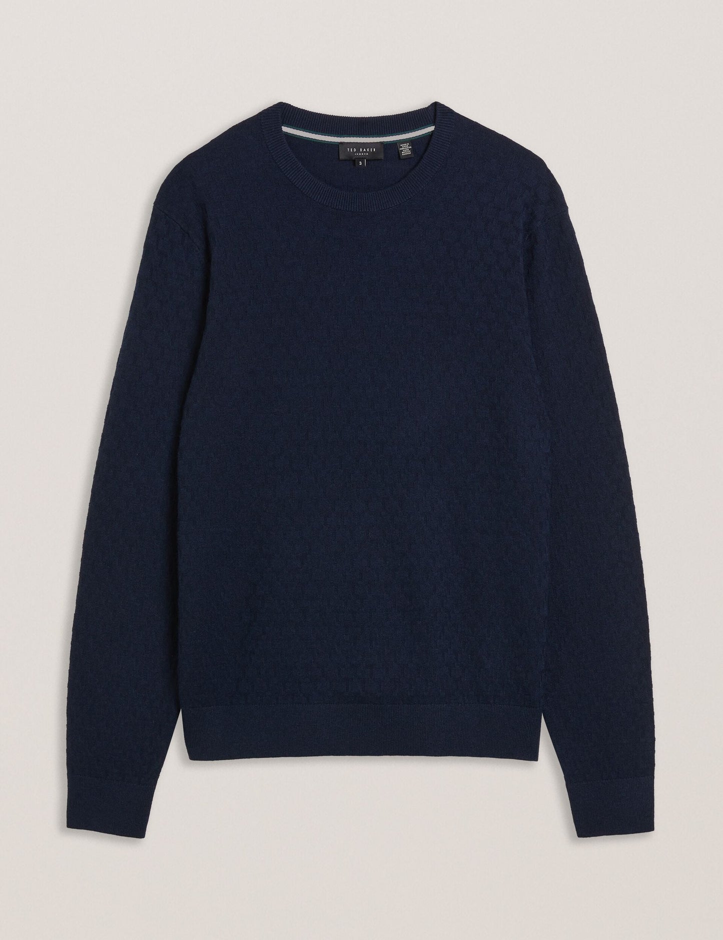Ted Baker LOUNG - Textured T Knit Crew Neck Jumper NAVY