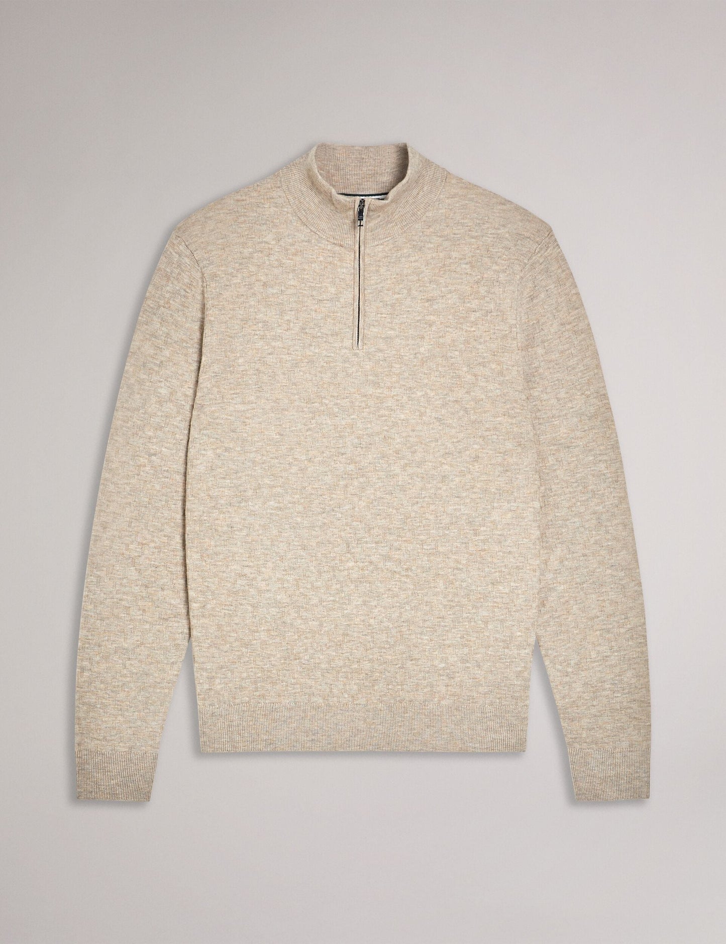 Ted Baker KURNLE - T Knit Half Zip Funnel Neck Jumper CAMEL