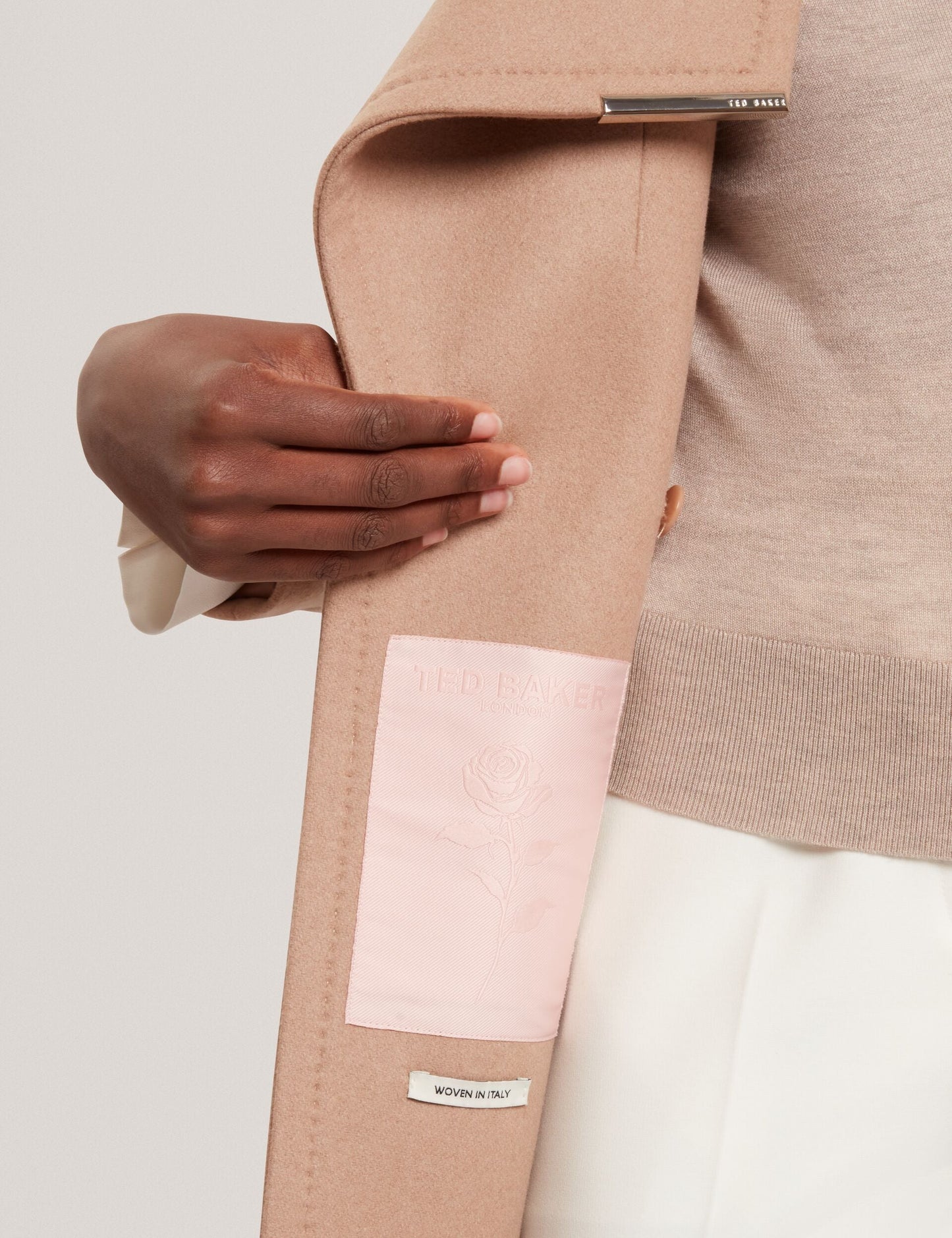Ted Baker ROSESS Short Belted Wool Wrap Coat CAMEL