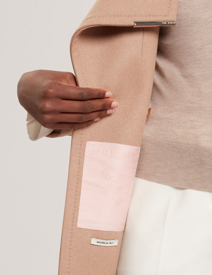 Ted Baker ROSESS Short Belted Wool Wrap Coat CAMEL