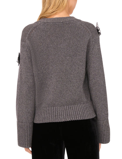 Ted Baker LACHLAN - V-Neck Cardigan with Mesh 3D Rose GREY