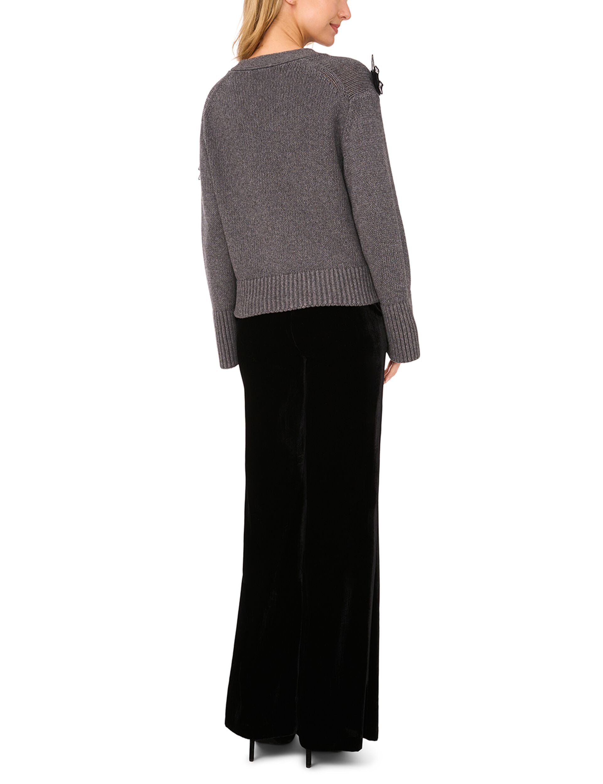 Ted Baker LACHLAN - V-Neck Cardigan with Mesh 3D Rose GREY
