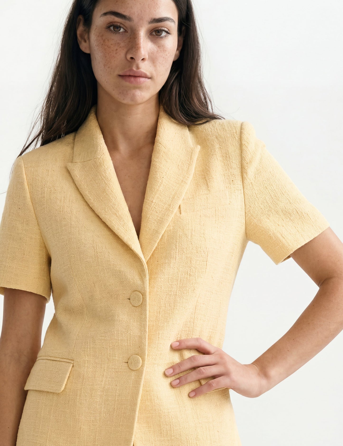 Ted Baker EUGENIA Tailored Short Sleeve Woven Blazer LIGHT YELLOW