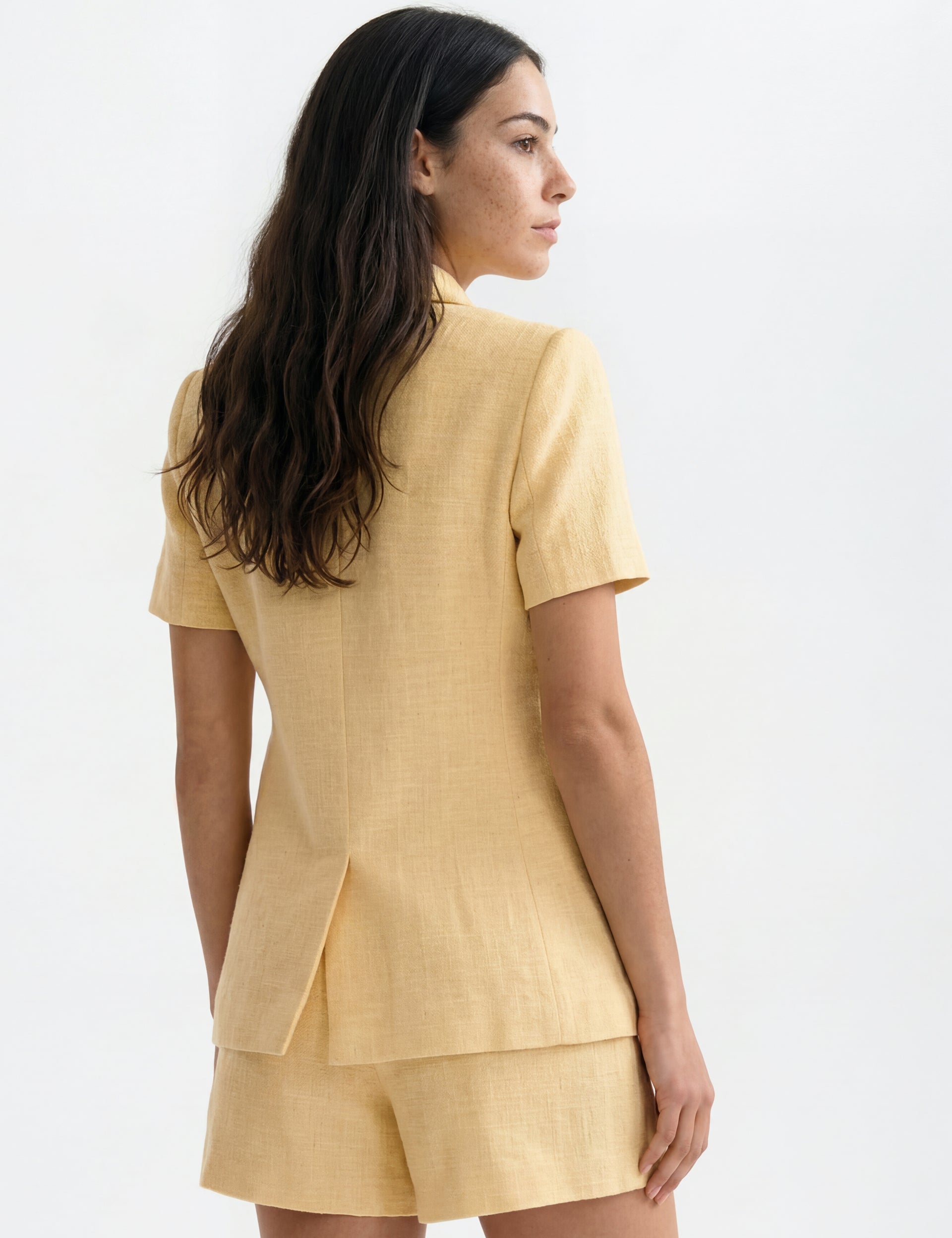 Ted Baker EUGENIA Tailored Short Sleeve Woven Blazer LIGHT YELLOW