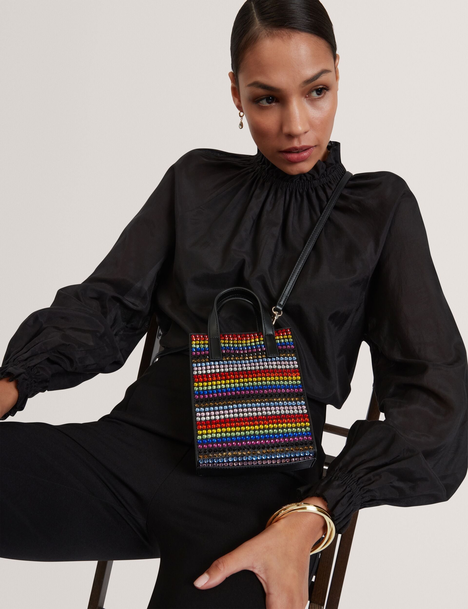 Ted Baker PRIDEZ - Striped Mini Imitation Icon Bag MULTICOLOUR