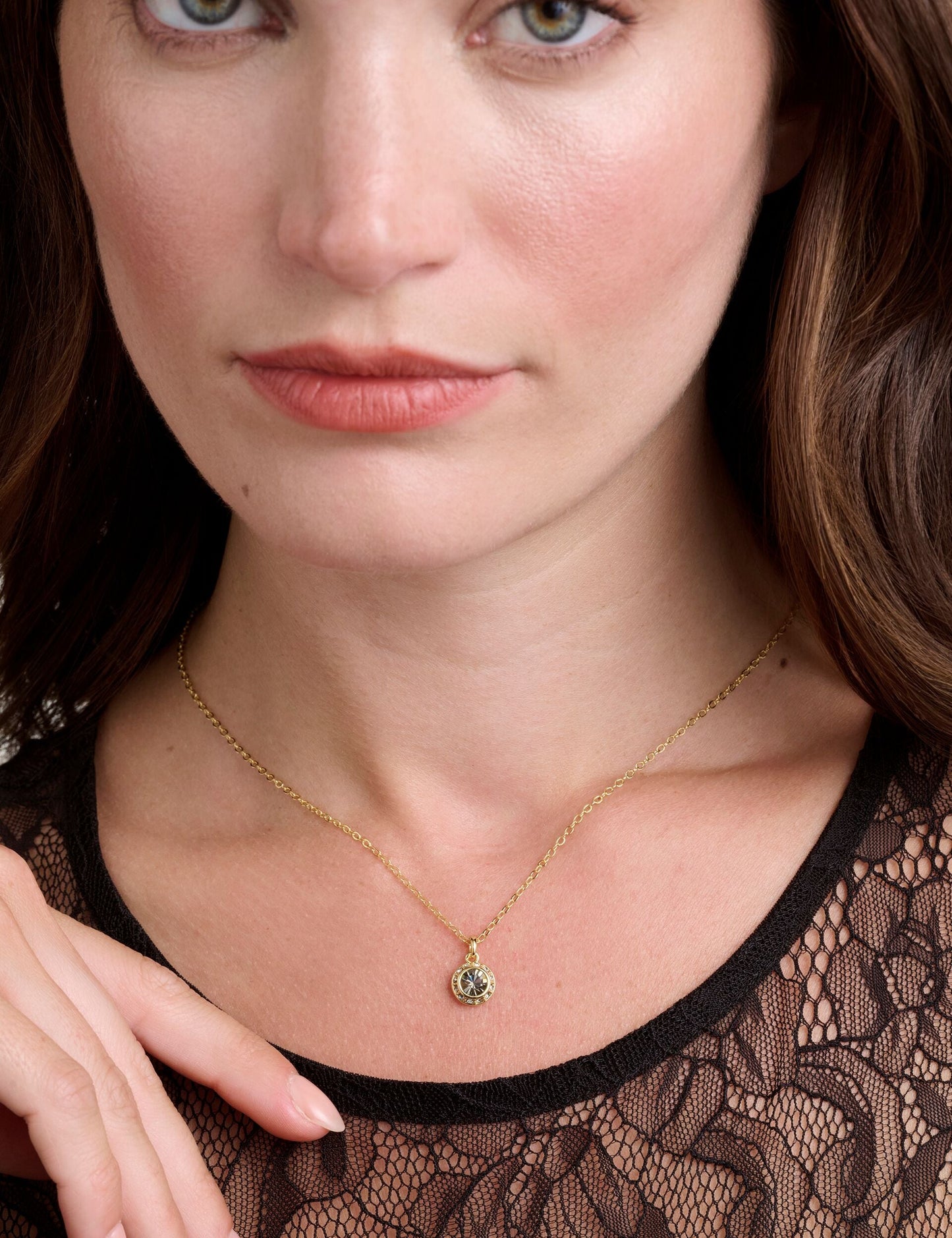 Ted Baker SOLTELL - Solitaire Sparkle Crystal Pendant Necklace GOLD