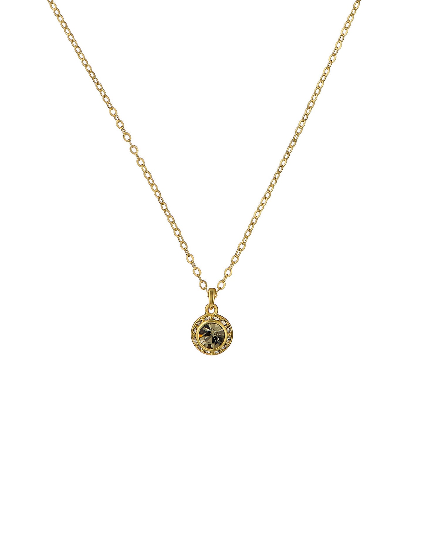 Ted Baker SOLTELL - Solitaire Sparkle Crystal Pendant Necklace GOLD
