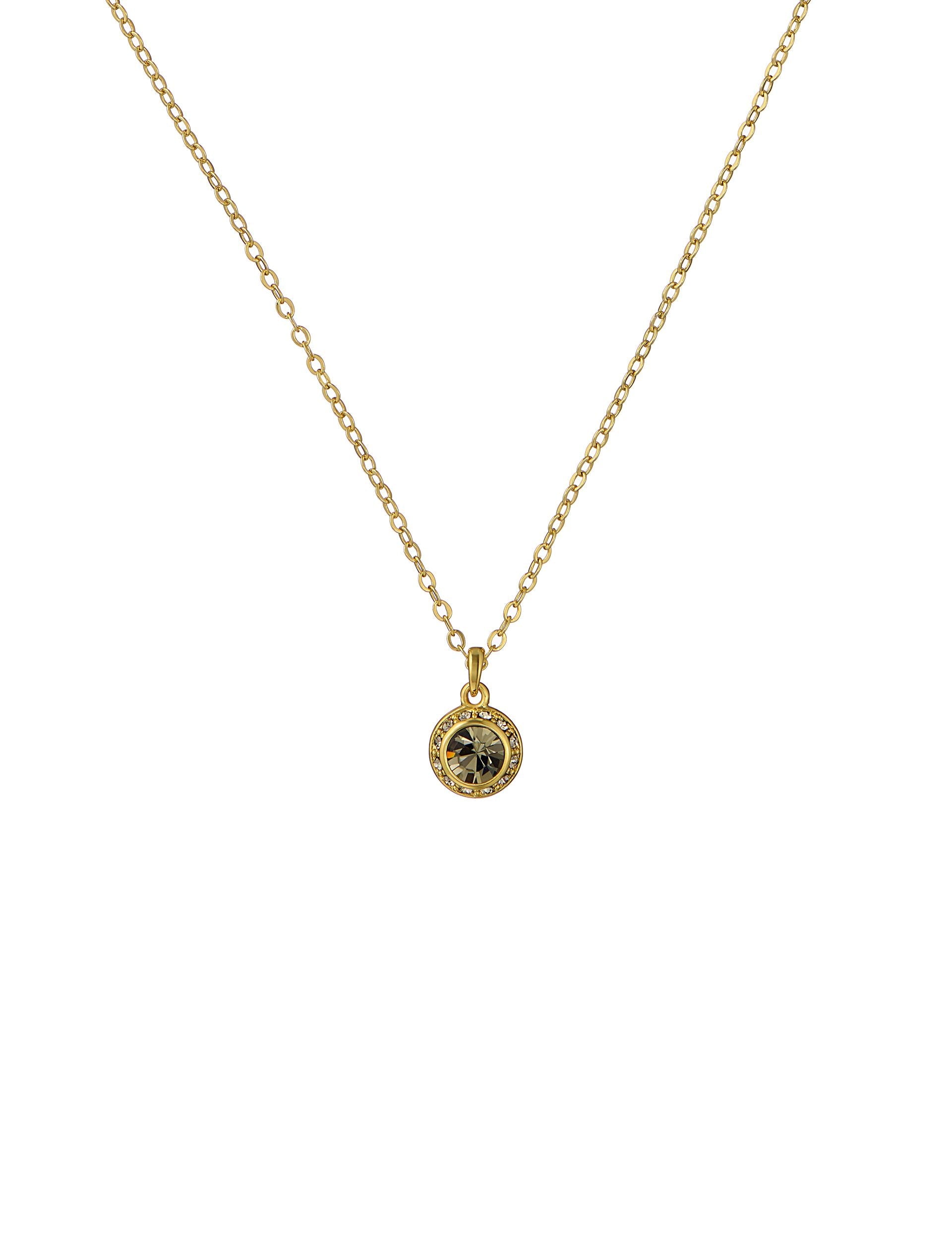 Ted Baker SOLTELL - Solitaire Sparkle Crystal Pendant Necklace GOLD