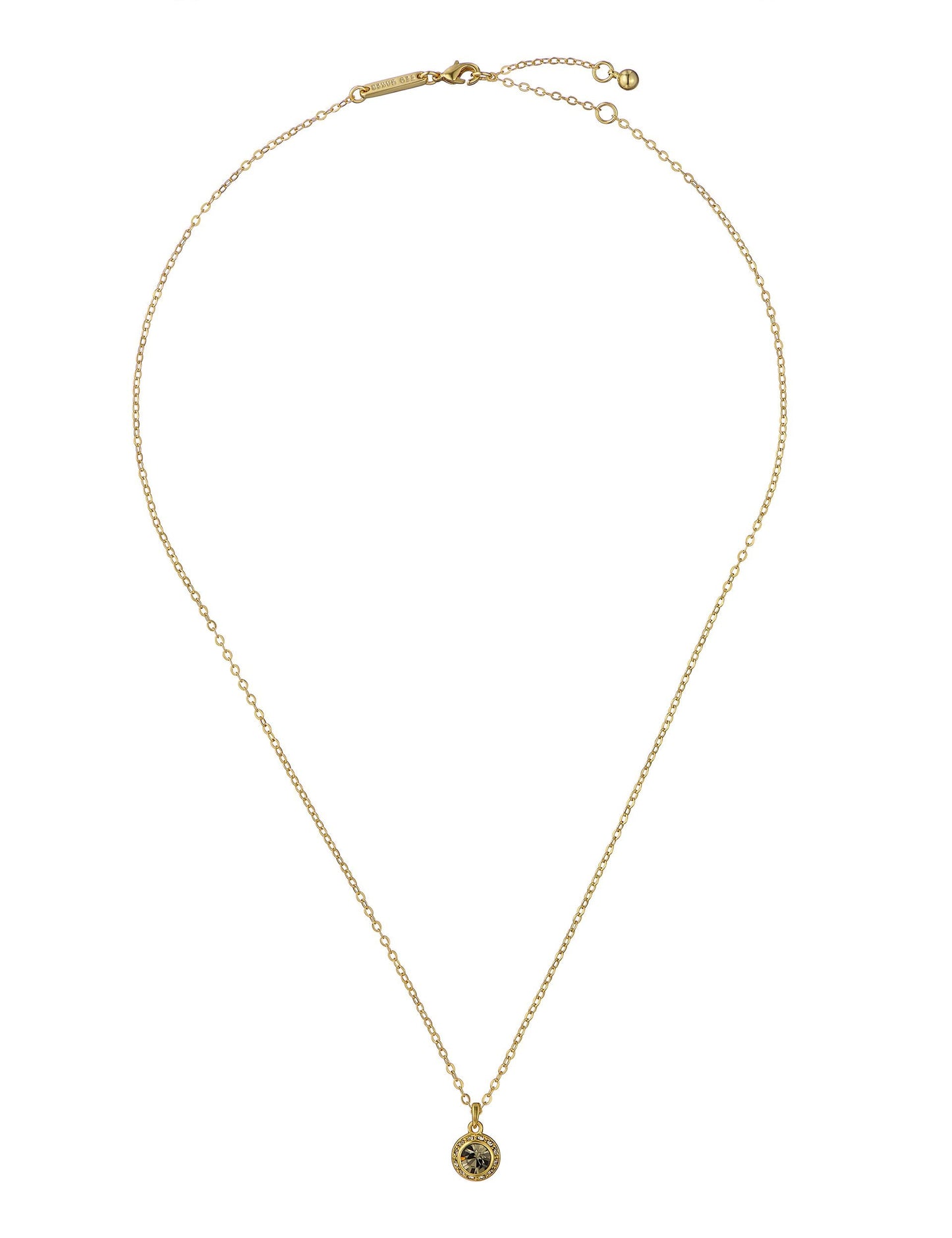 Ted Baker SOLTELL - Solitaire Sparkle Crystal Pendant Necklace GOLD