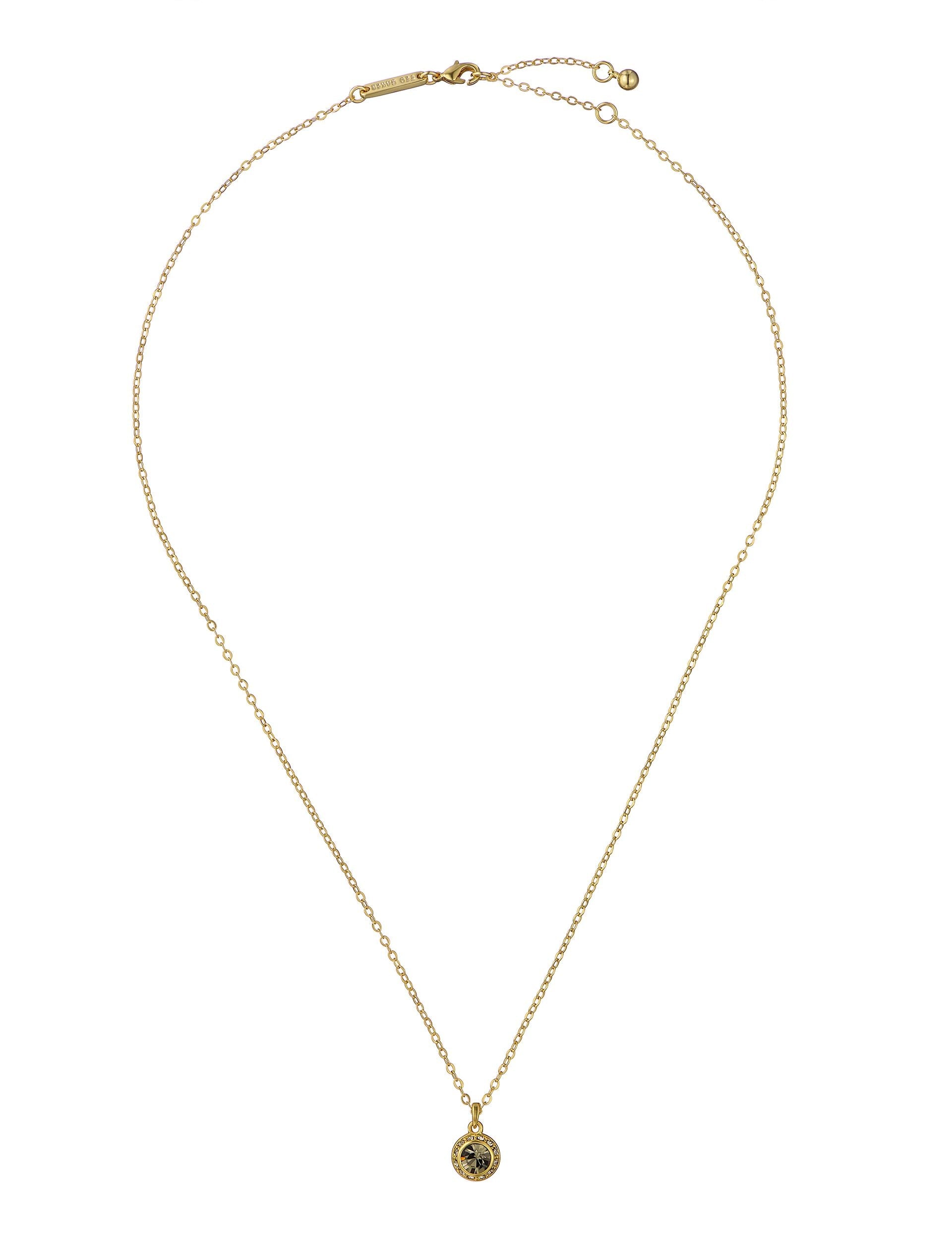 Ted Baker SOLTELL - Solitaire Sparkle Crystal Pendant Necklace GOLD