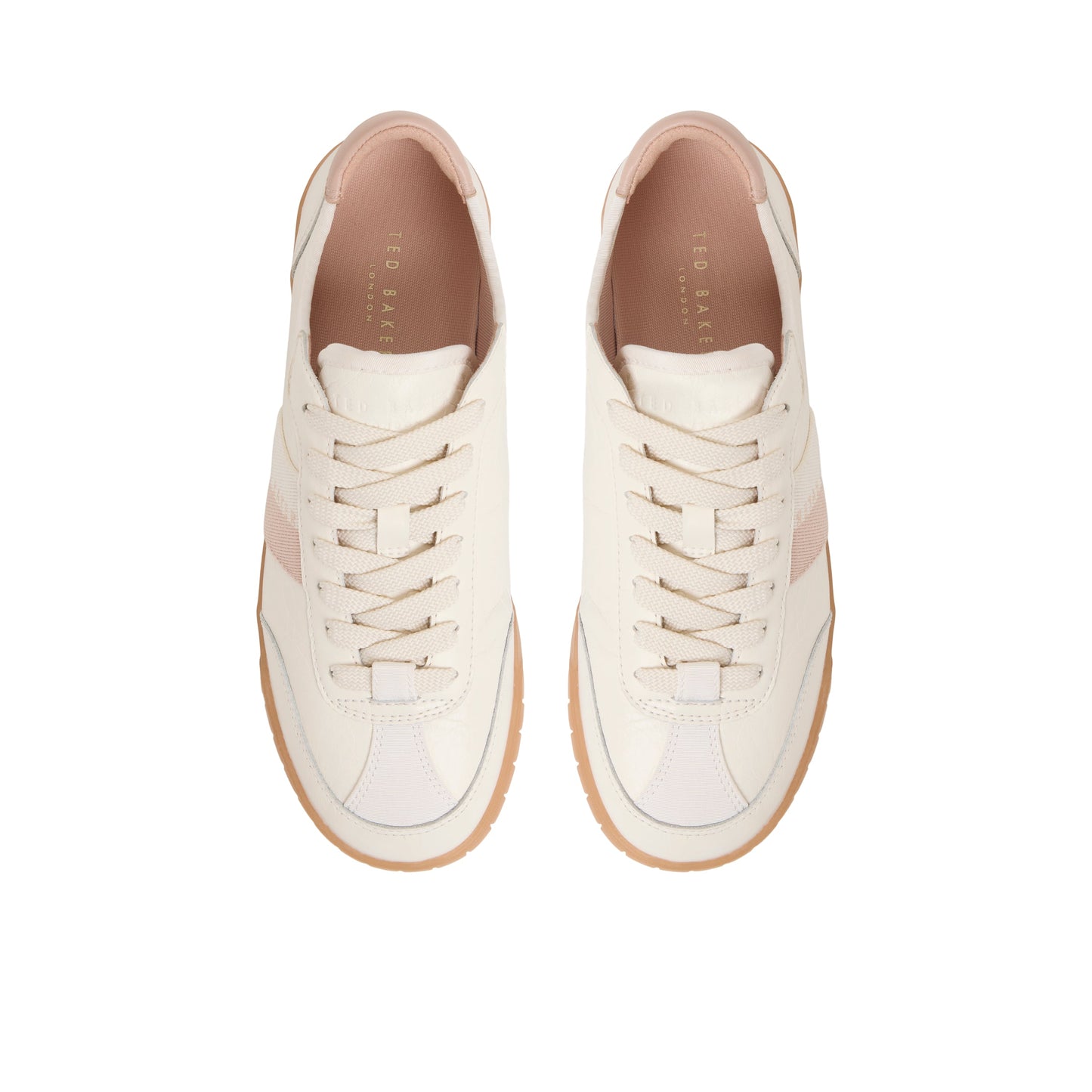 Ted Baker BEA Logo Stripe Leather Sneakers BLUSH PINK