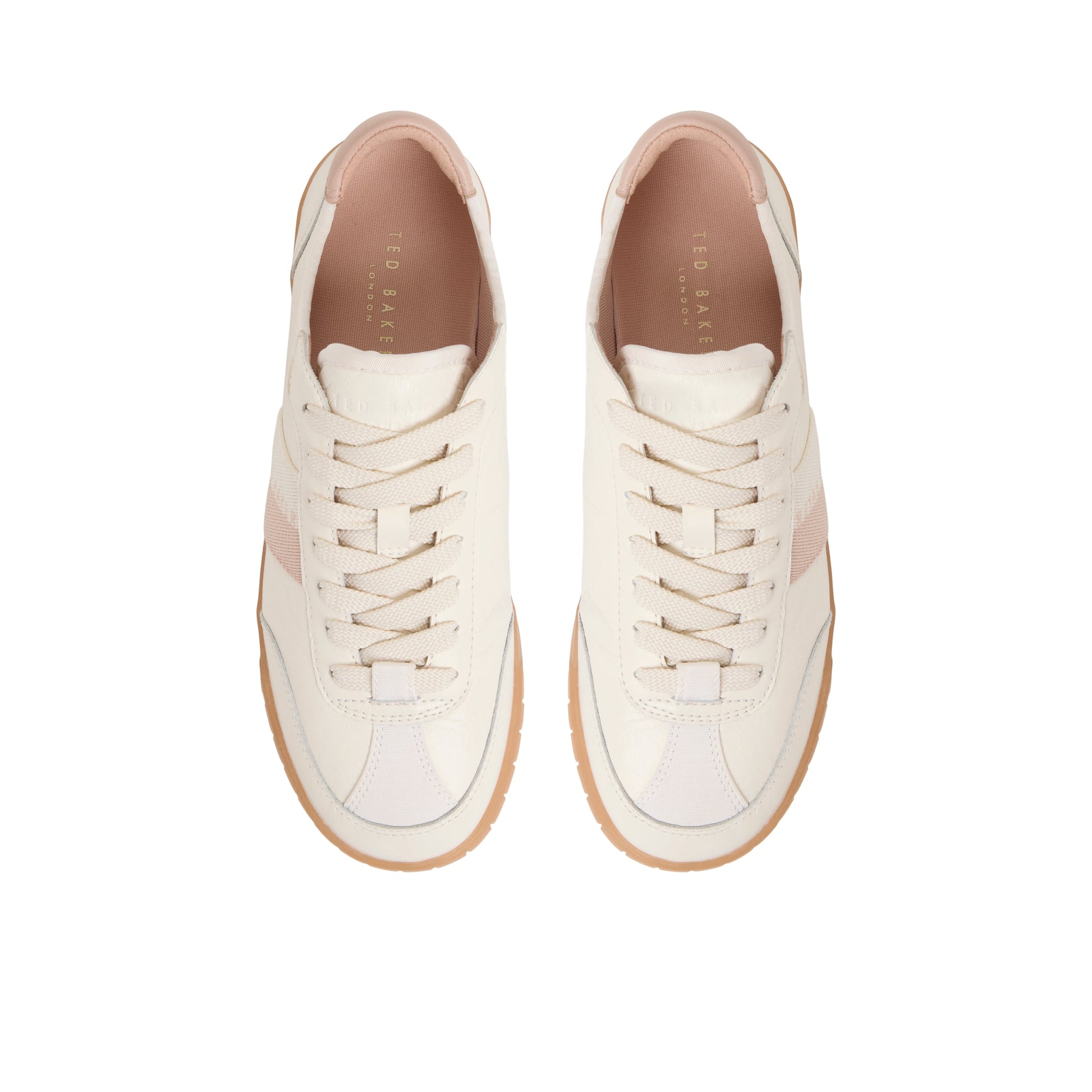 Ted Baker BEA Logo Stripe Leather Sneakers BLUSH PINK