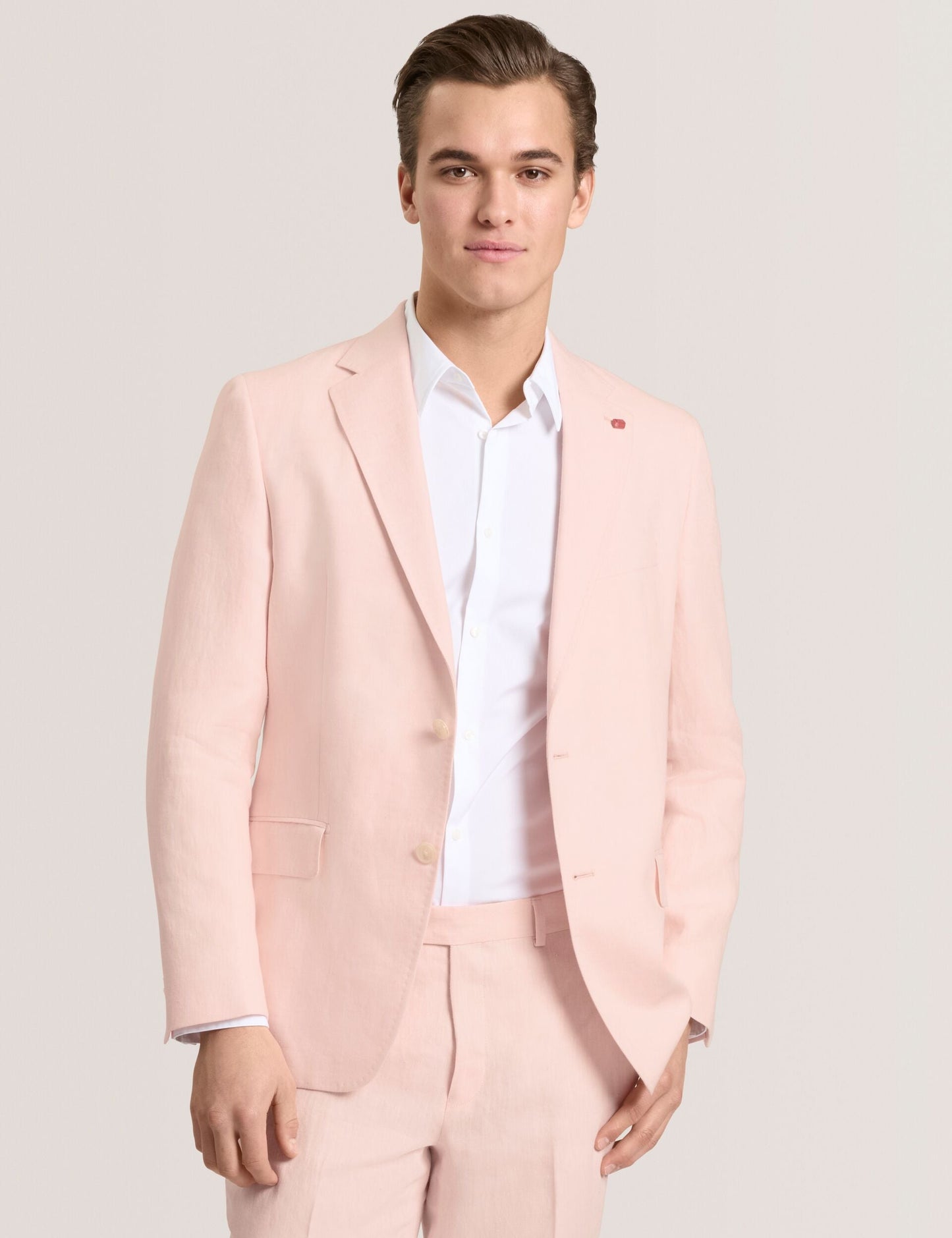 Ted Baker WINFRED - Single Breasted Two Button Notch Flat Front Linen Suit Jacket LT-PINK