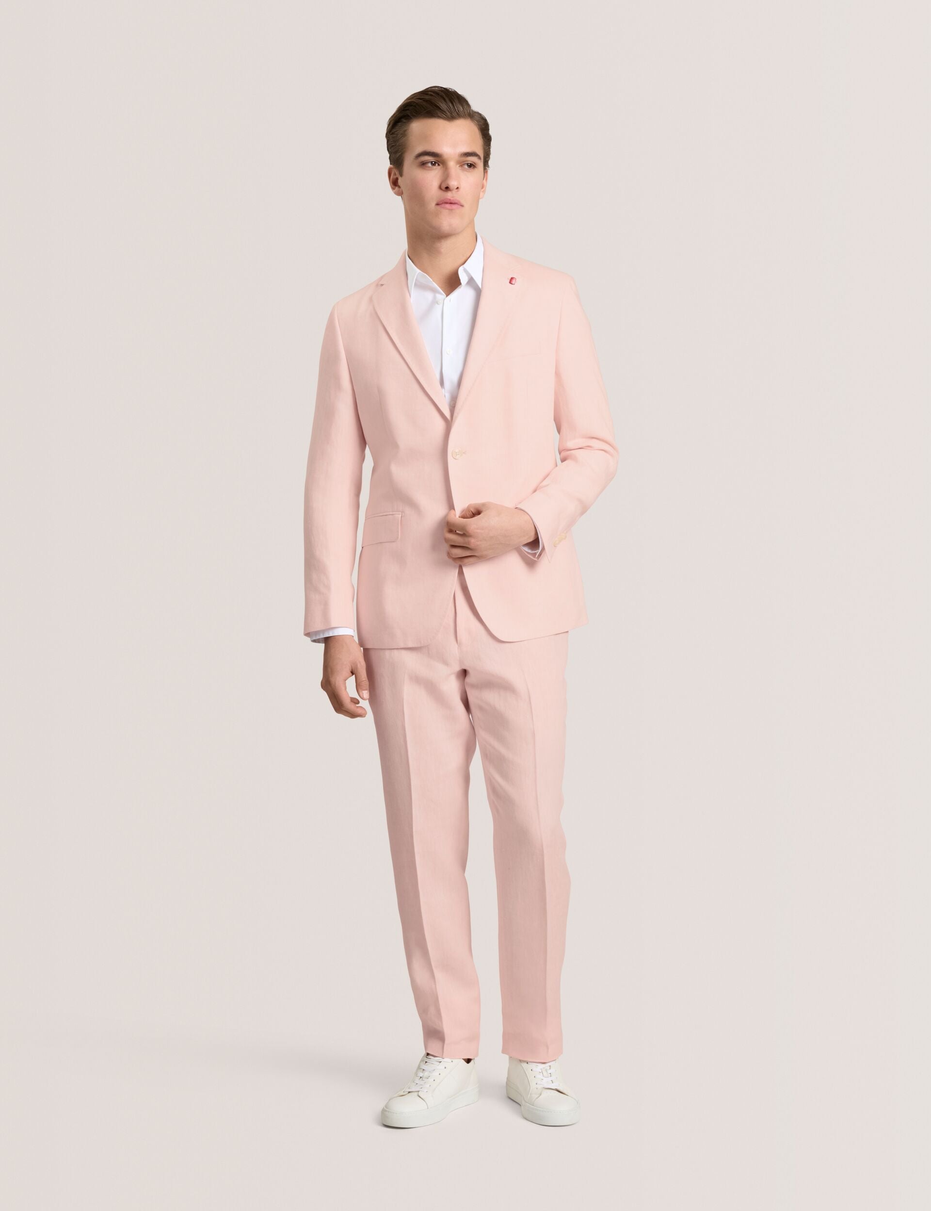 Ted Baker WINFRED - Single Breasted Two Button Notch Flat Front Linen Suit Jacket LT-PINK