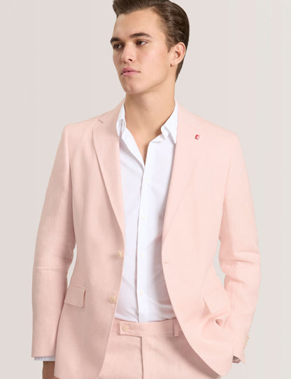 Ted Baker WINFRED - Single Breasted Two Button Notch Flat Front Linen Suit Jacket LT-PINK