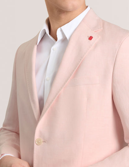 Ted Baker WINFRED - Single Breasted Two Button Notch Flat Front Linen Suit Jacket LT-PINK
