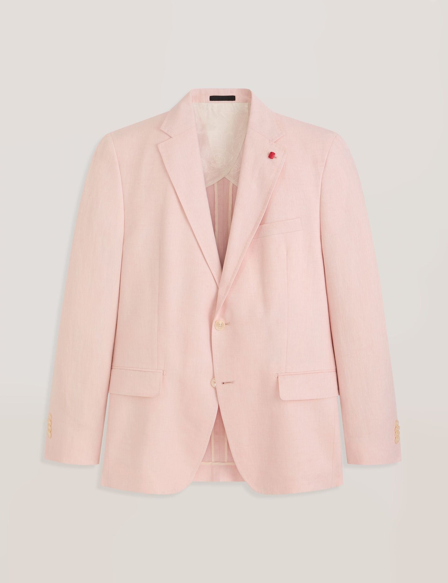 Ted Baker WINFRED - Single Breasted Two Button Notch Flat Front Linen Suit Jacket LT-PINK