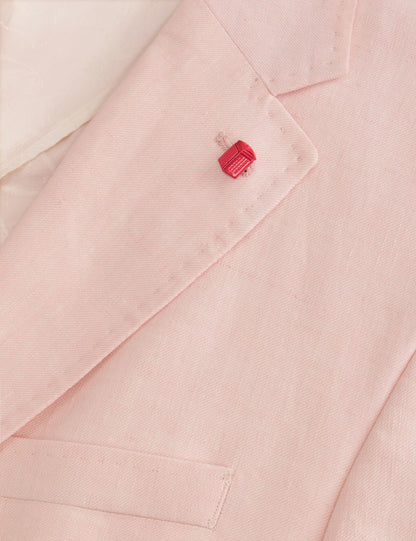 Ted Baker WINFRED - Single Breasted Two Button Notch Flat Front Linen Suit Jacket LT-PINK