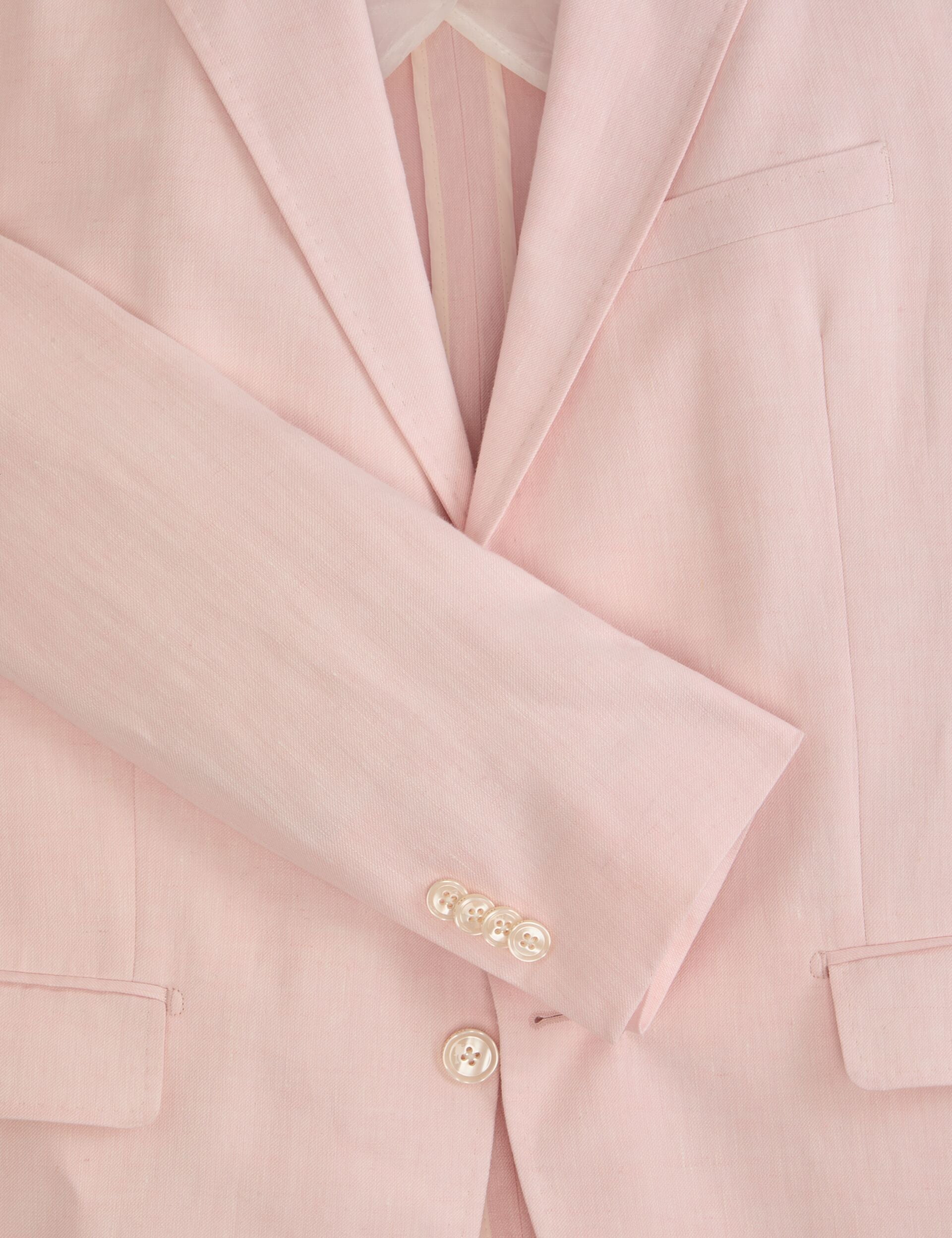 Ted Baker WINFRED - Single Breasted Two Button Notch Flat Front Linen Suit Jacket LT-PINK
