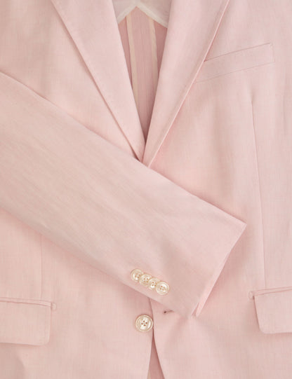 Ted Baker WINFRED - Single Breasted Two Button Notch Flat Front Linen Suit Jacket LT-PINK