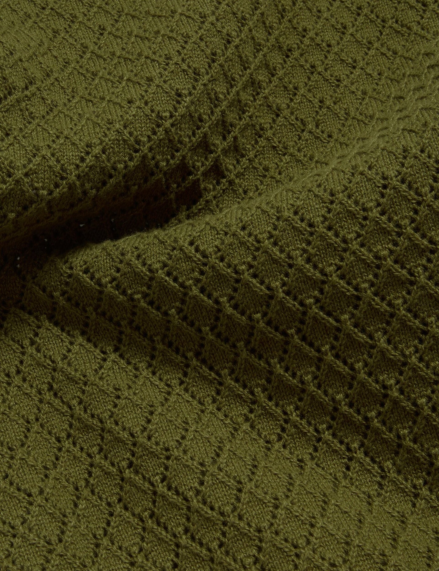 Ted Baker DOMATI Diamond Crochet Knit Short Sleeve Shirt GREEN