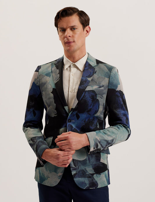 Ted Baker WALKERJ - Printed Floral Pique Jersey Blazer MULTICOLOUR
