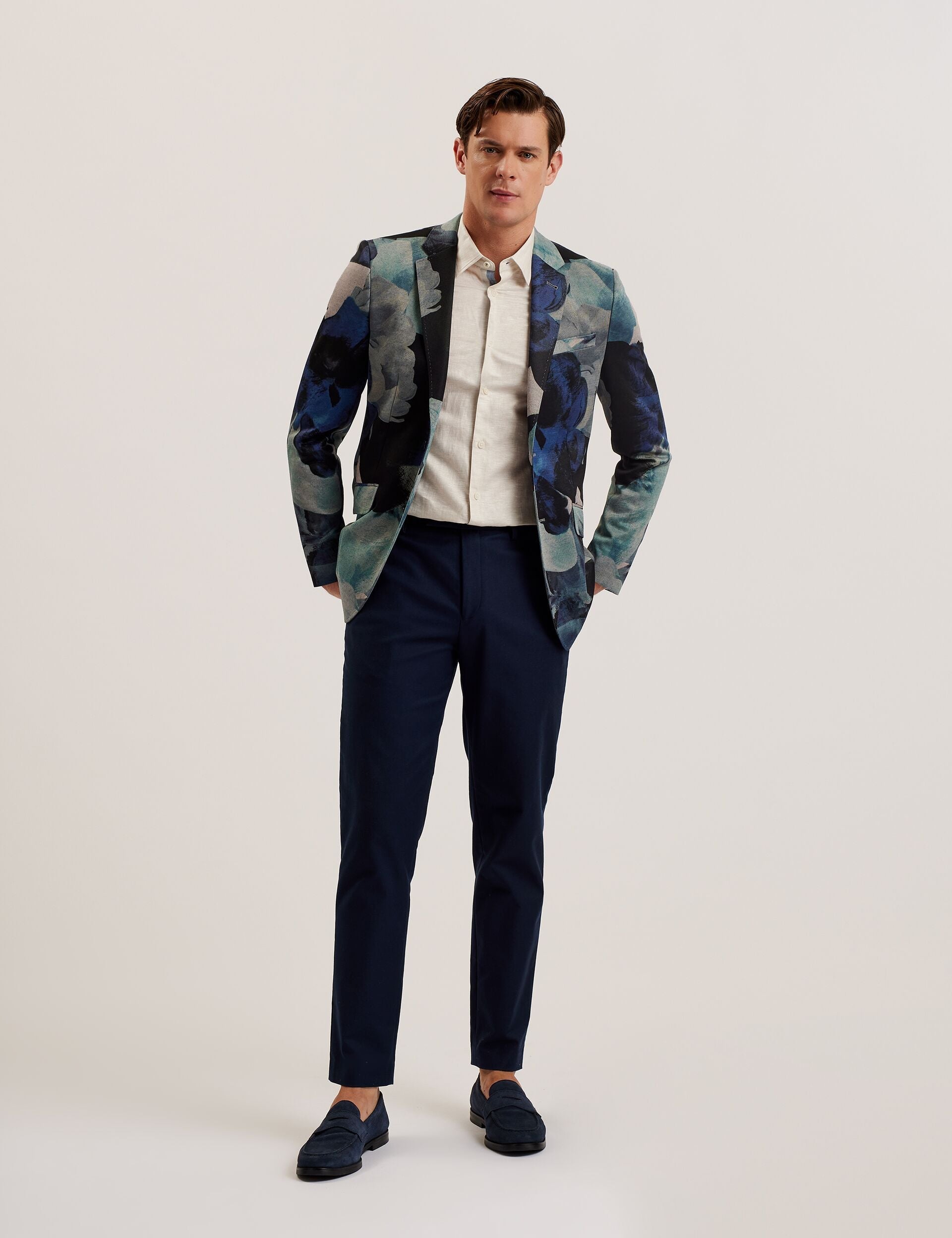 Ted Baker WALKERJ - Printed Floral Pique Jersey Blazer MULTICOLOUR