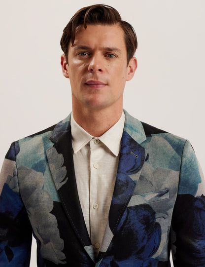 Ted Baker WALKERJ - Printed Floral Pique Jersey Blazer MULTICOLOUR