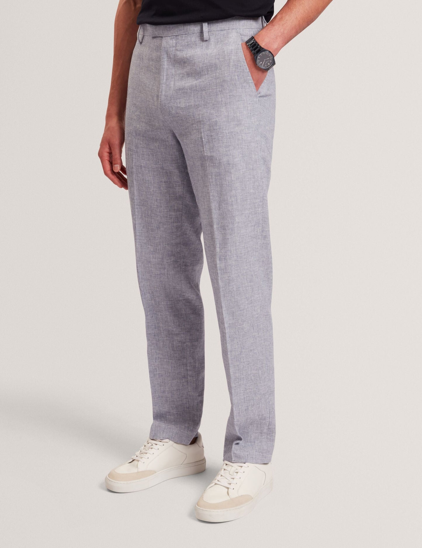 Ted Baker GIVRANT Tailored Linen Blend Slim Fit Pants LIGHT BLUE
