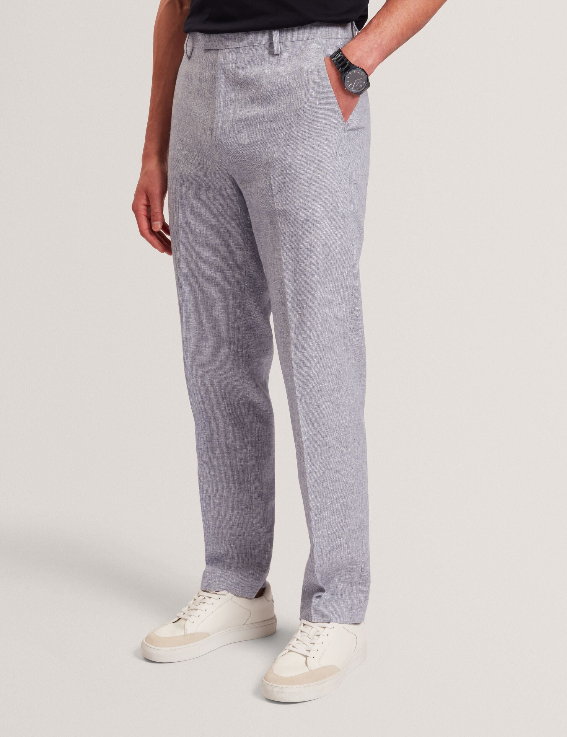 Ted Baker GIVRANT Tailored Linen Blend Slim Fit Pants LIGHT BLUE