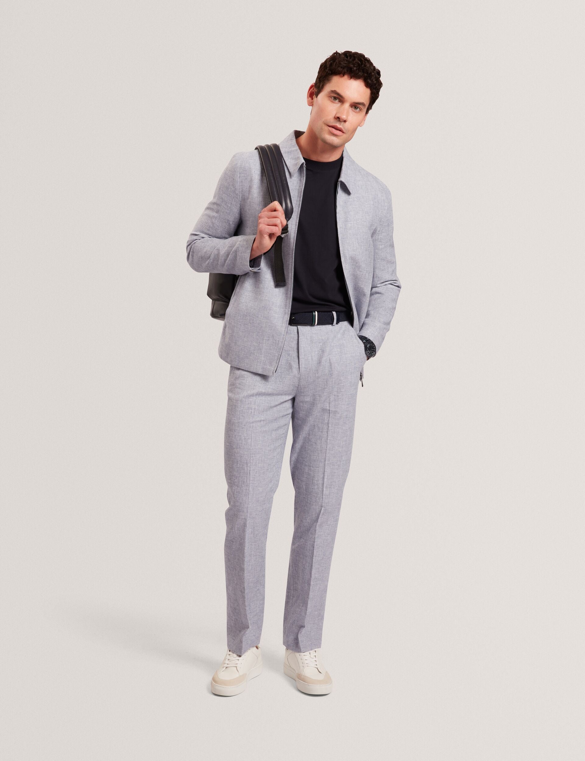 Ted Baker GIVRANT Tailored Linen Blend Slim Fit Pants LIGHT BLUE