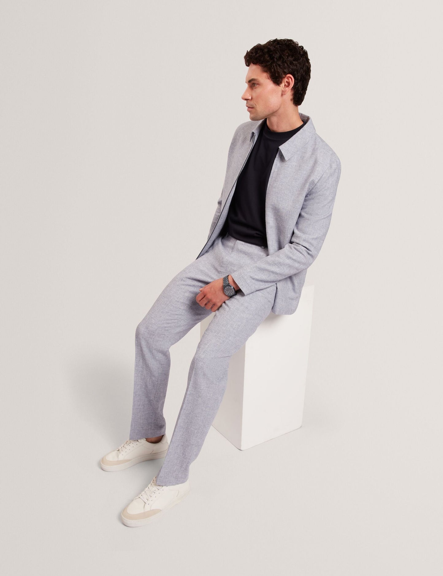 Ted Baker GIVRANT Tailored Linen Blend Slim Fit Pants LIGHT BLUE