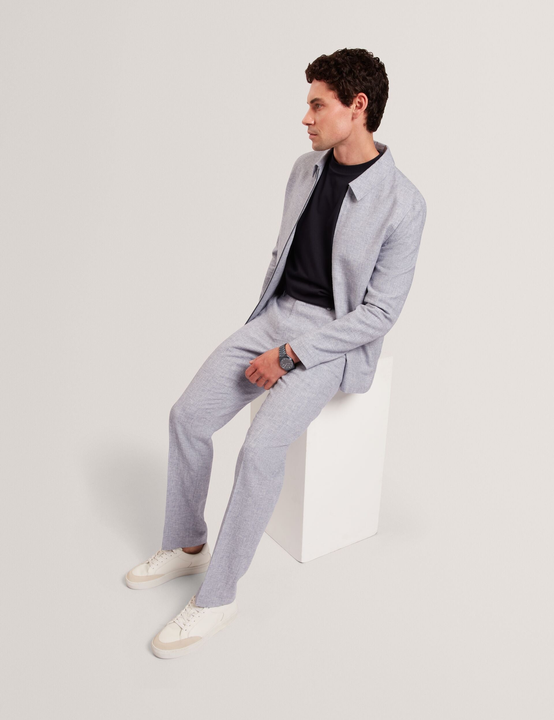 Ted Baker GIVRANT Tailored Linen Blend Slim Fit Pants LIGHT BLUE
