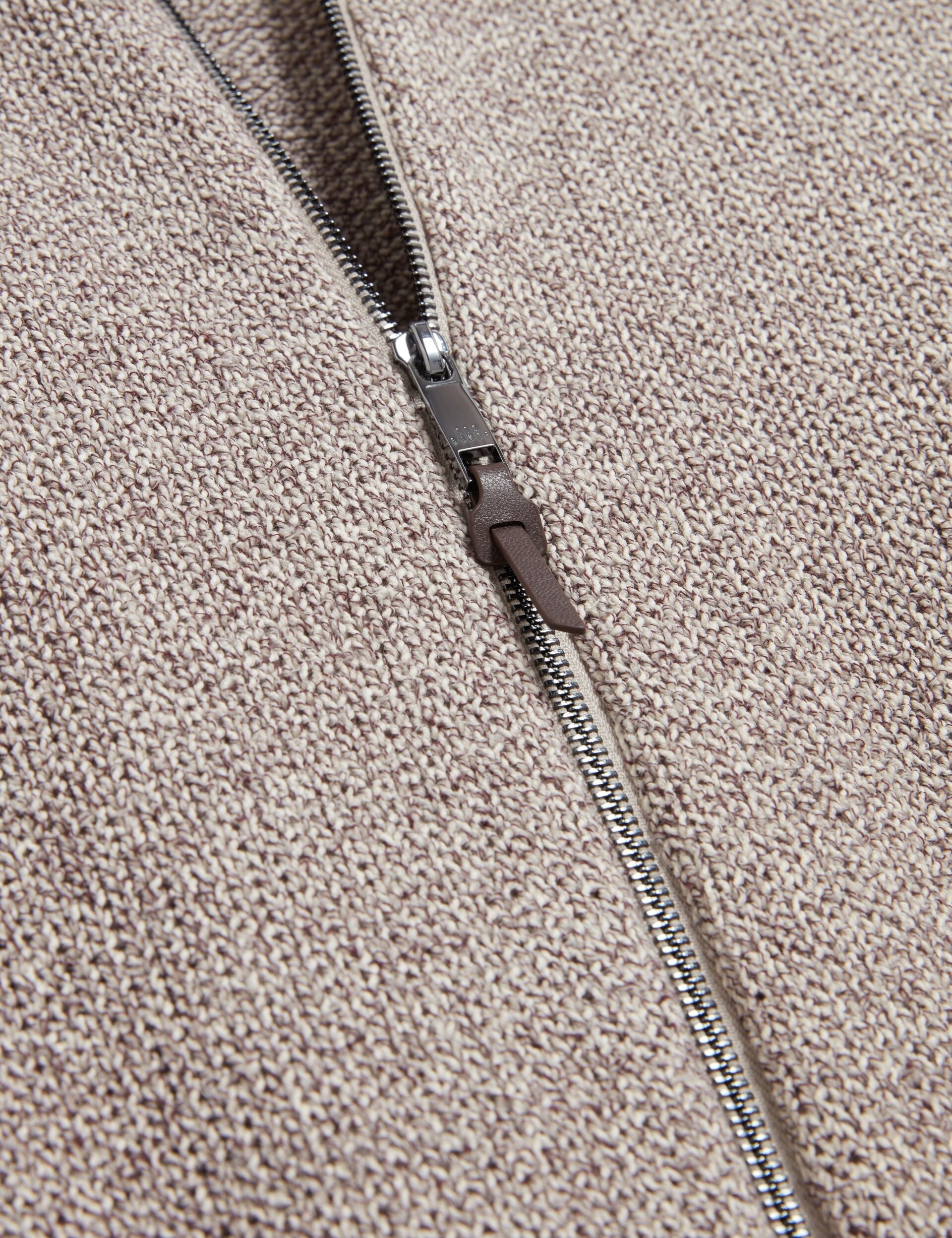 Ted Baker VARINK Twisted Yarn Knit Zip-Through Jumper TAUPE