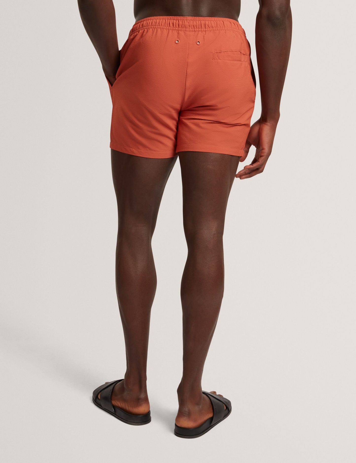 Ted Baker HEFFNER - Seersucker Mid-Length Swim Shorts ORANGE