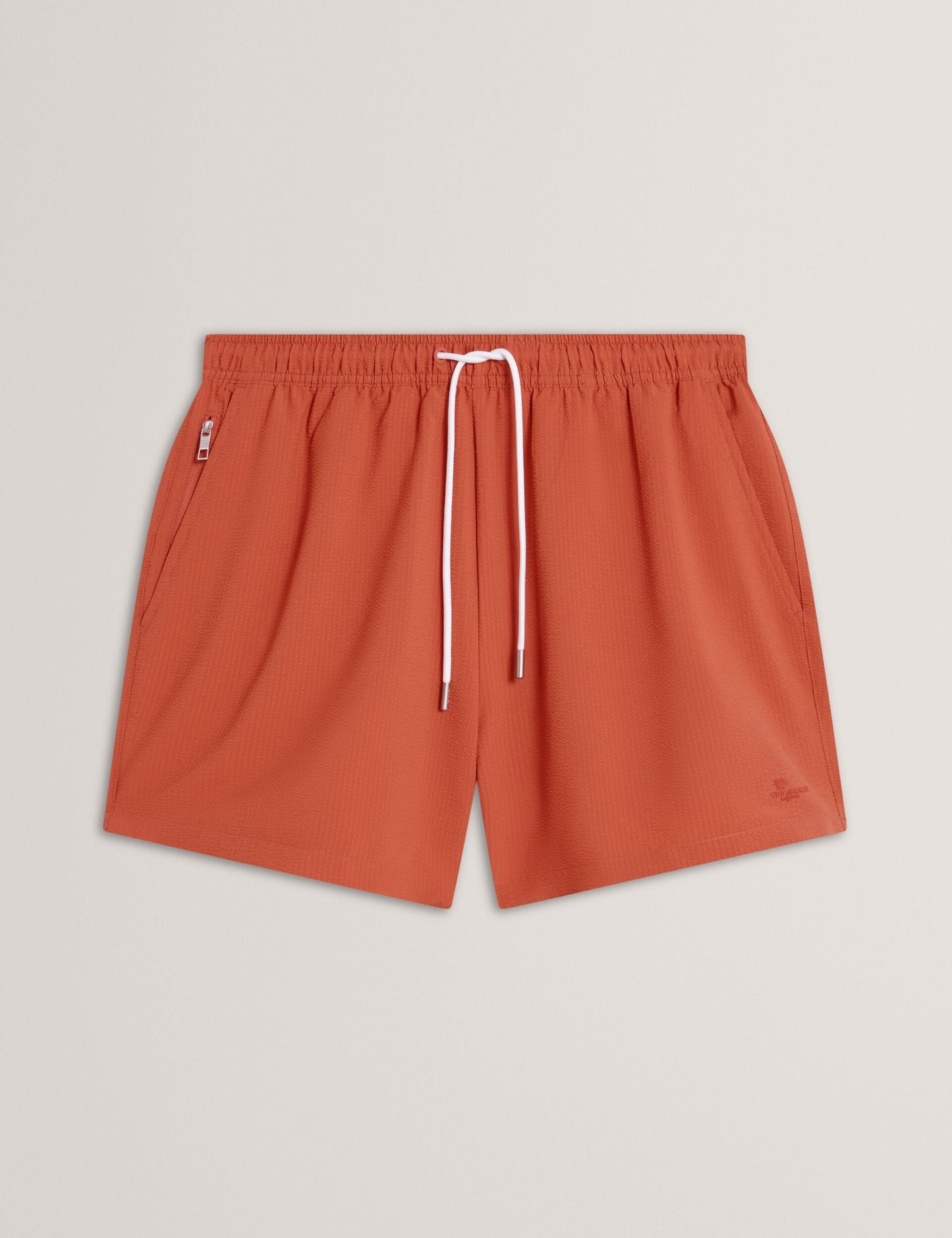 Ted Baker HEFFNER - Seersucker Mid-Length Swim Shorts ORANGE