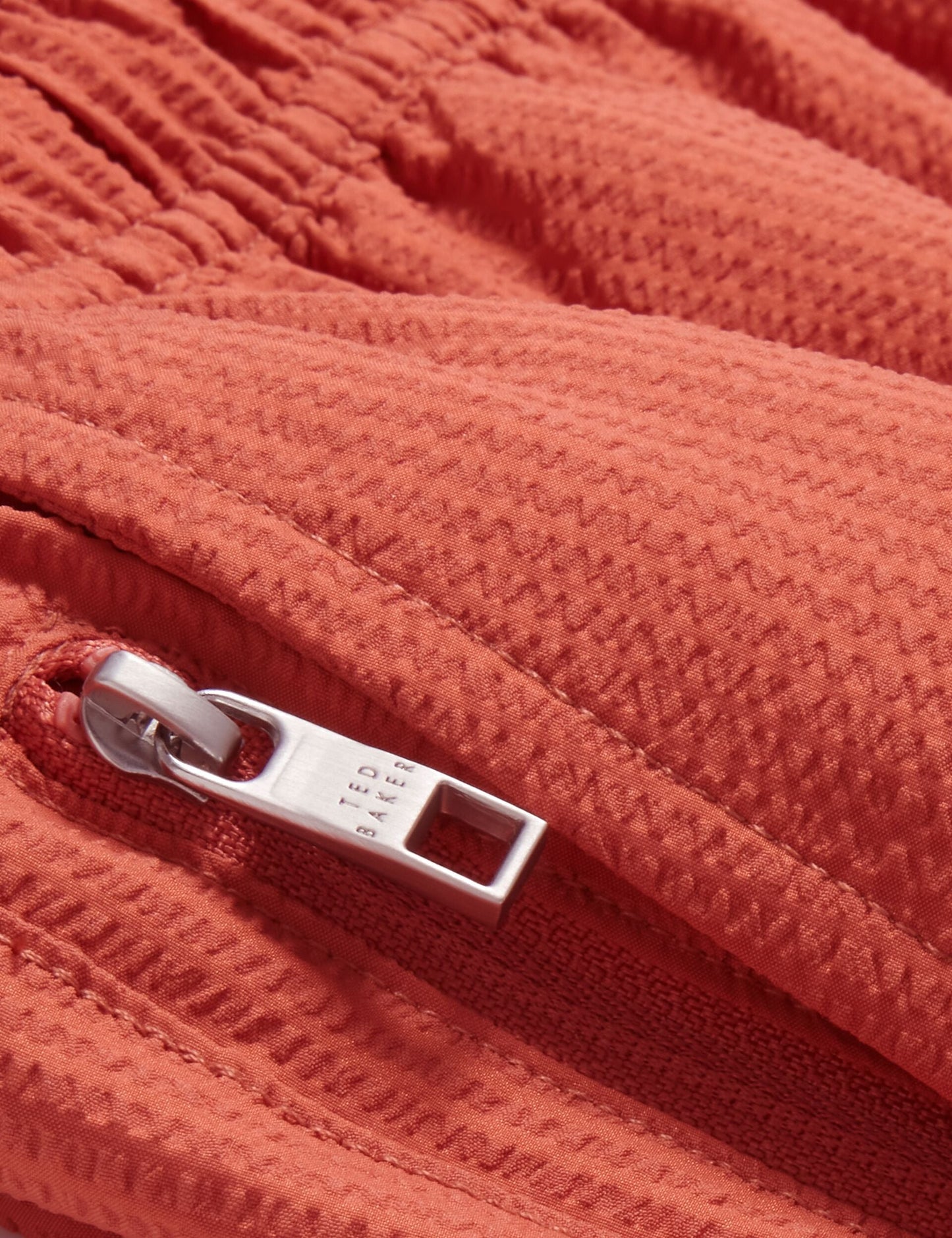 Ted Baker HEFFNER - Seersucker Mid-Length Swim Shorts ORANGE