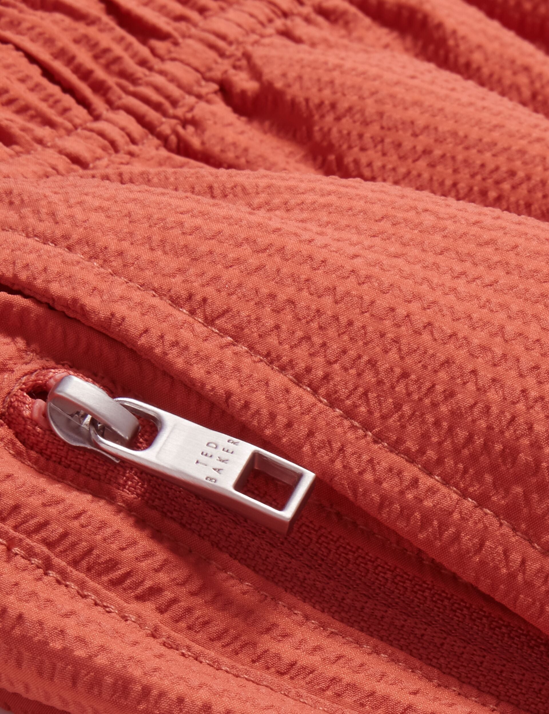 Ted Baker HEFFNER - Seersucker Mid-Length Swim Shorts ORANGE