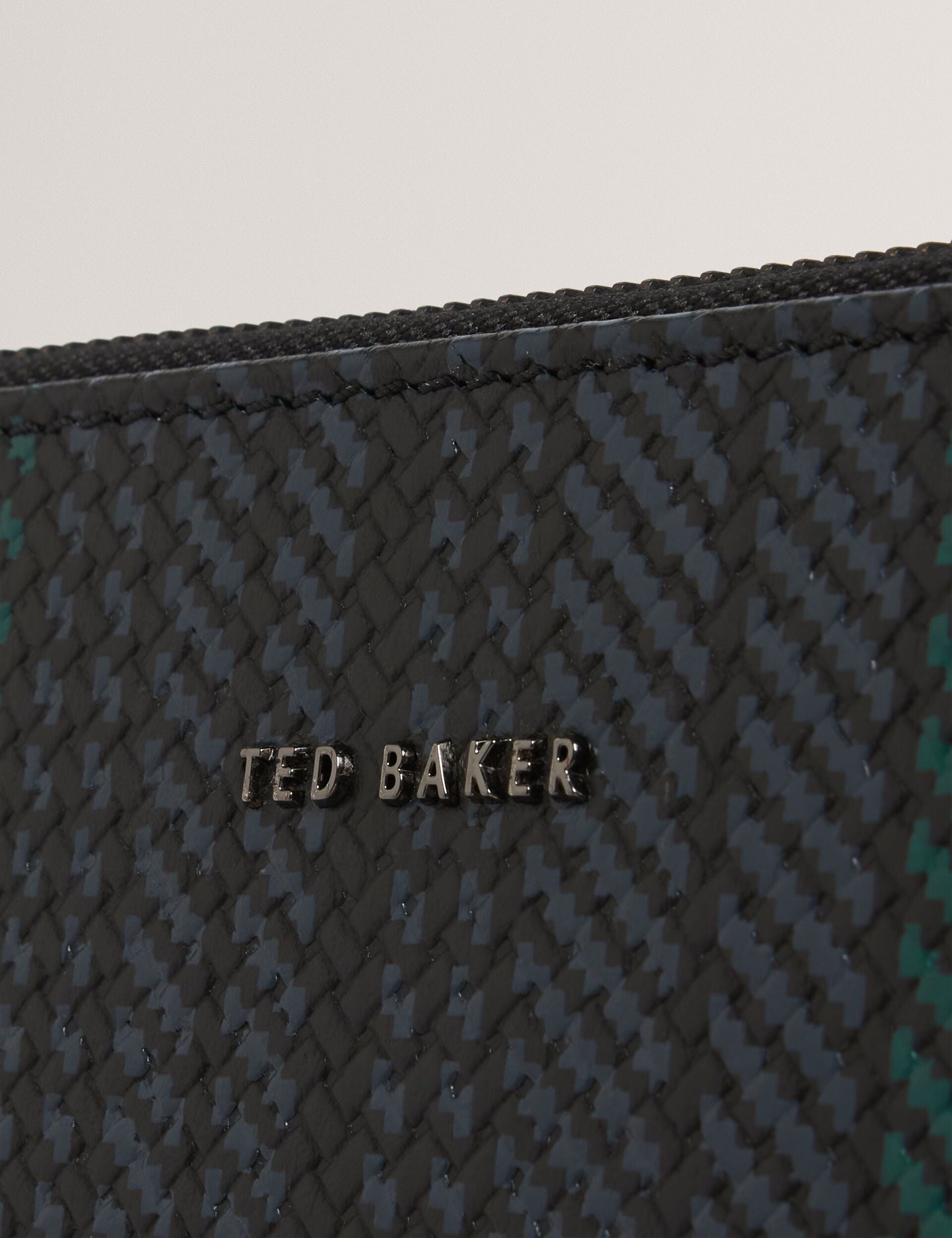 Ted Baker WILTONS Striped Woven Leather 13-Inch Laptop Sleeve BLACK