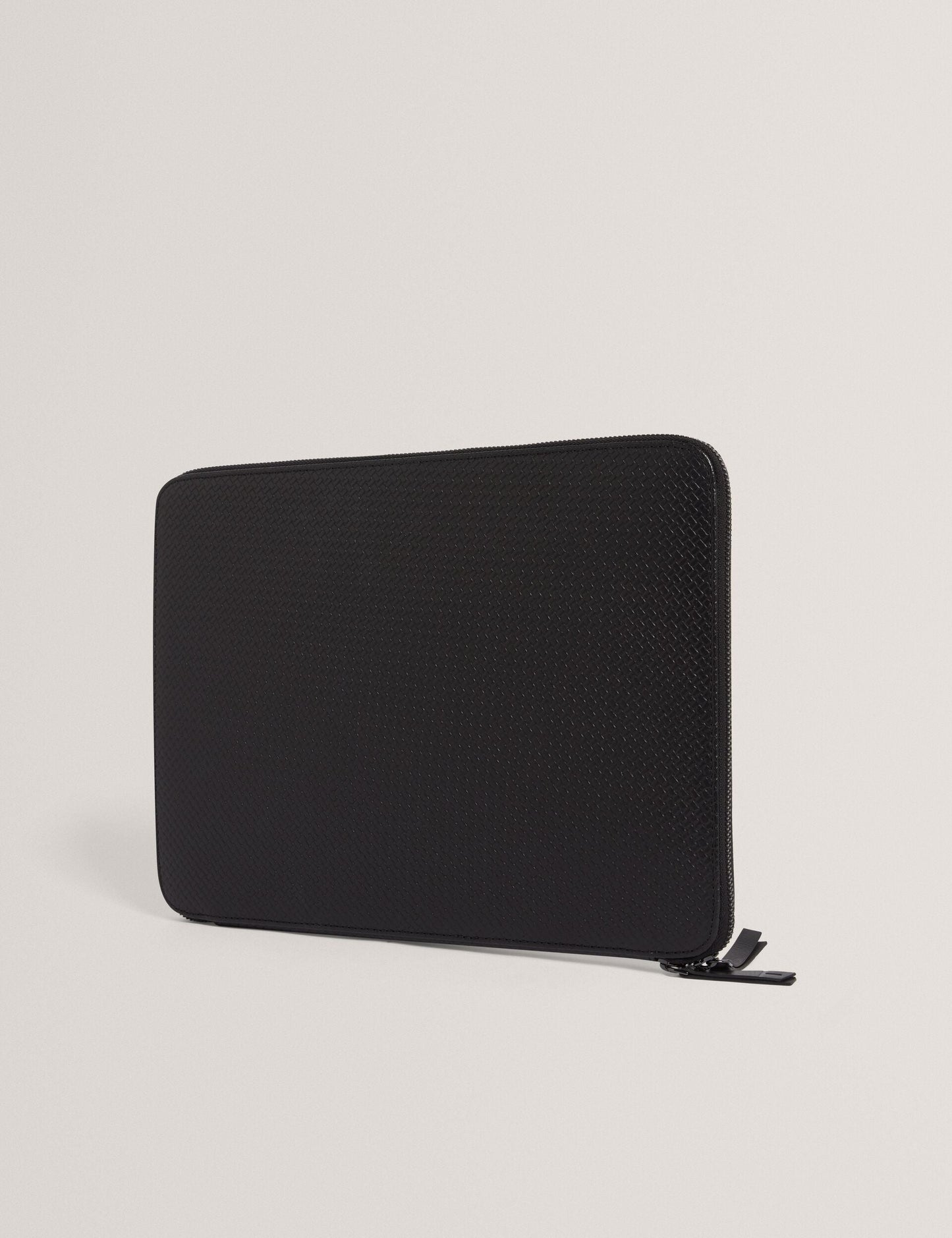 Ted Baker WILTONS Striped Woven Leather 13-Inch Laptop Sleeve BLACK