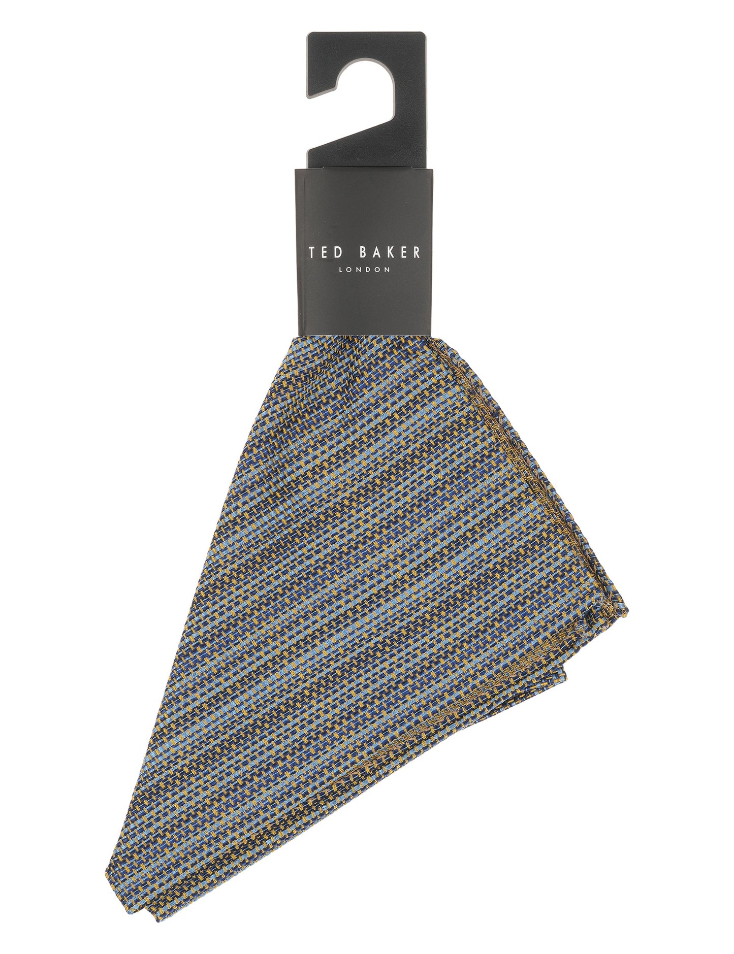 Ted Baker AMWELLPS Woven Stripe Silk Pocket Square MID BLUE