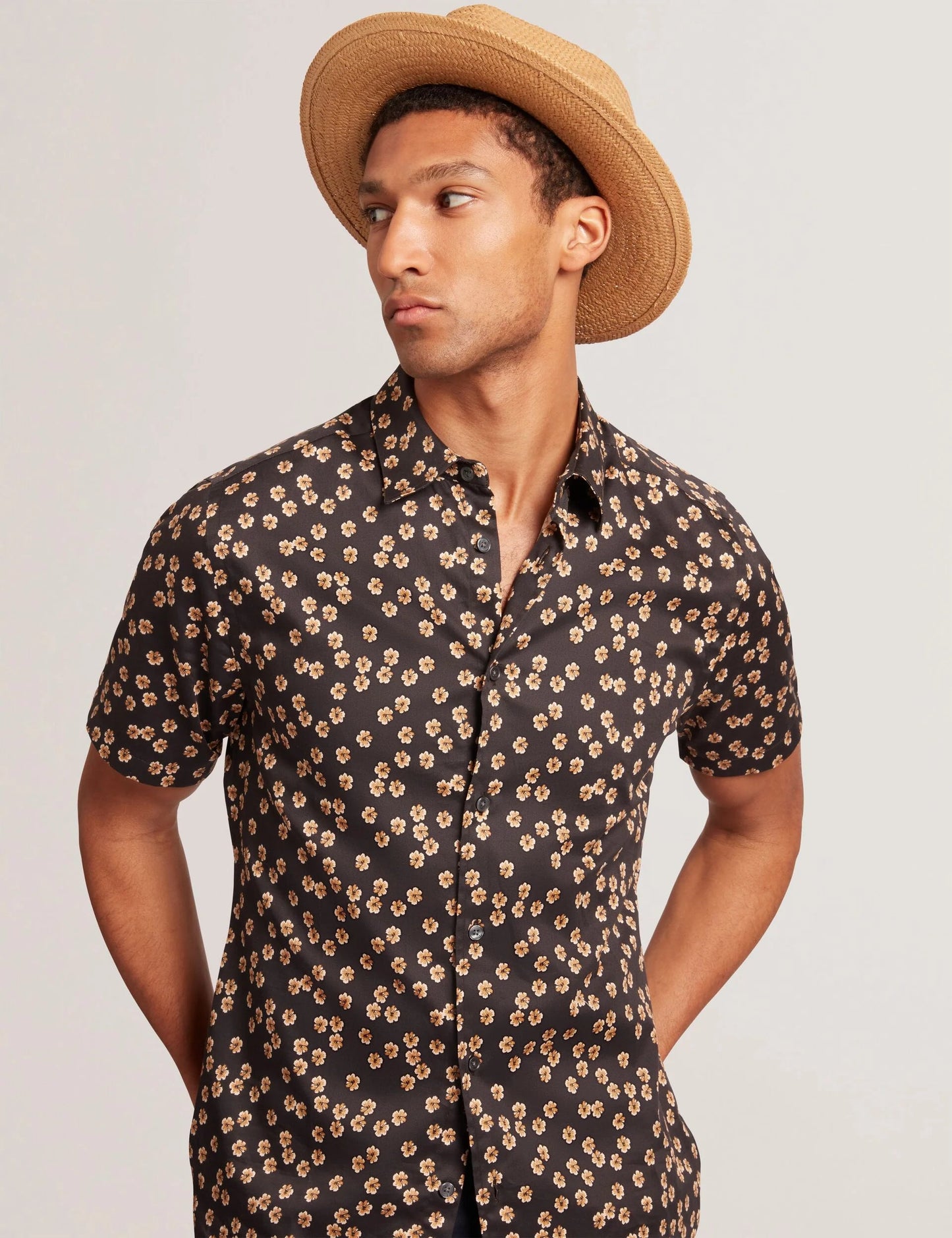 Ted Baker ADRIENS - Straw Panama Webbing Detail Hat NATURAL