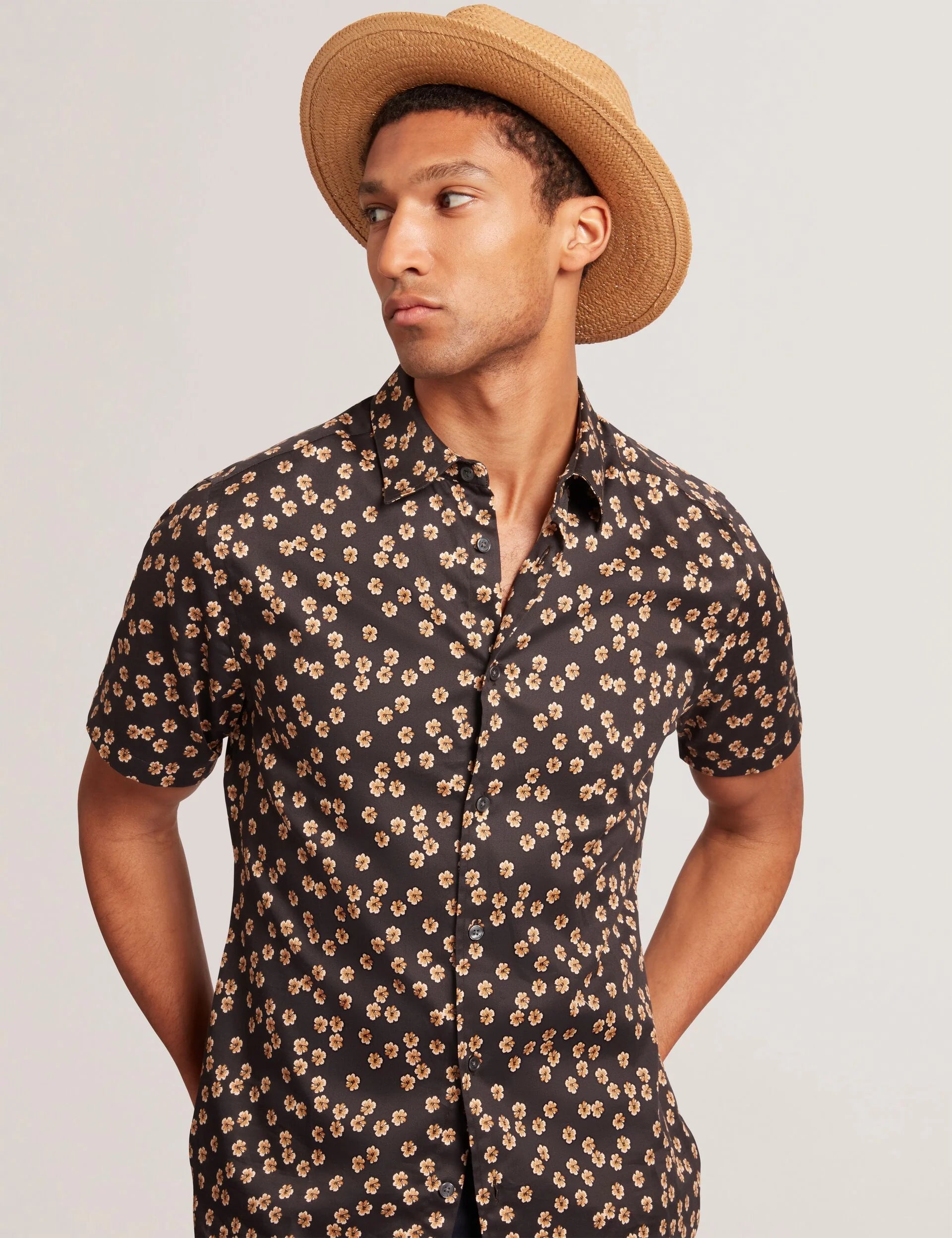 Ted Baker ADRIENS - Straw Panama Webbing Detail Hat NATURAL