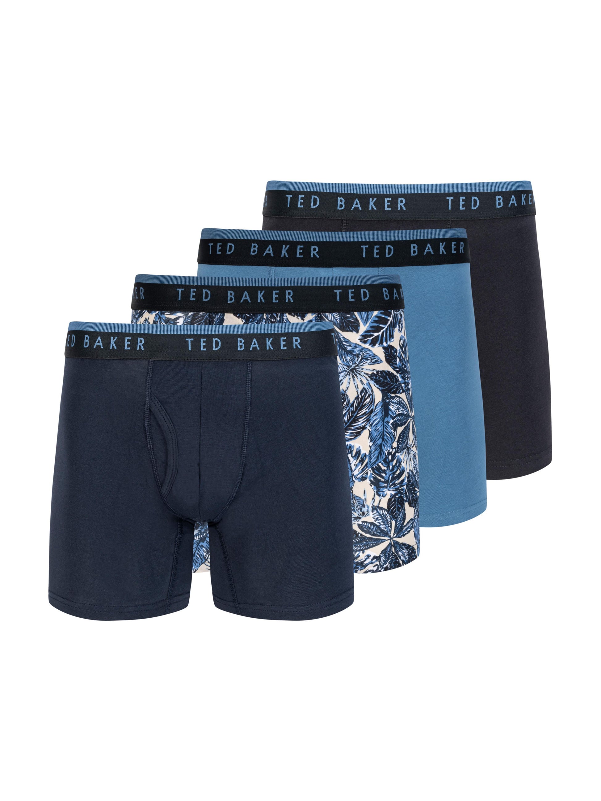 Ted Baker 4 Pack Cotton Stretch Boxer Briefs BLACK TEAL