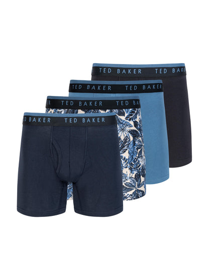 Ted Baker 4 Pack Cotton Stretch Boxer Briefs BLACK TEAL