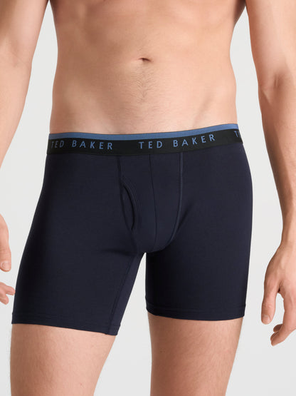 Ted Baker 4 Pack Cotton Stretch Boxer Briefs BLACK TEAL
