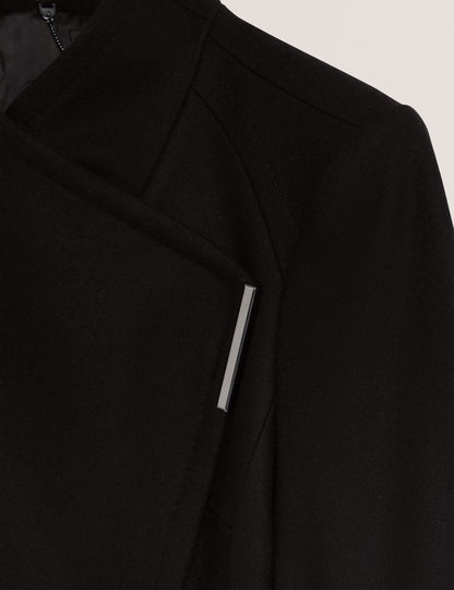 Ted Baker ROSE Mid Length Belted Wool Wrap Coat BLACK
