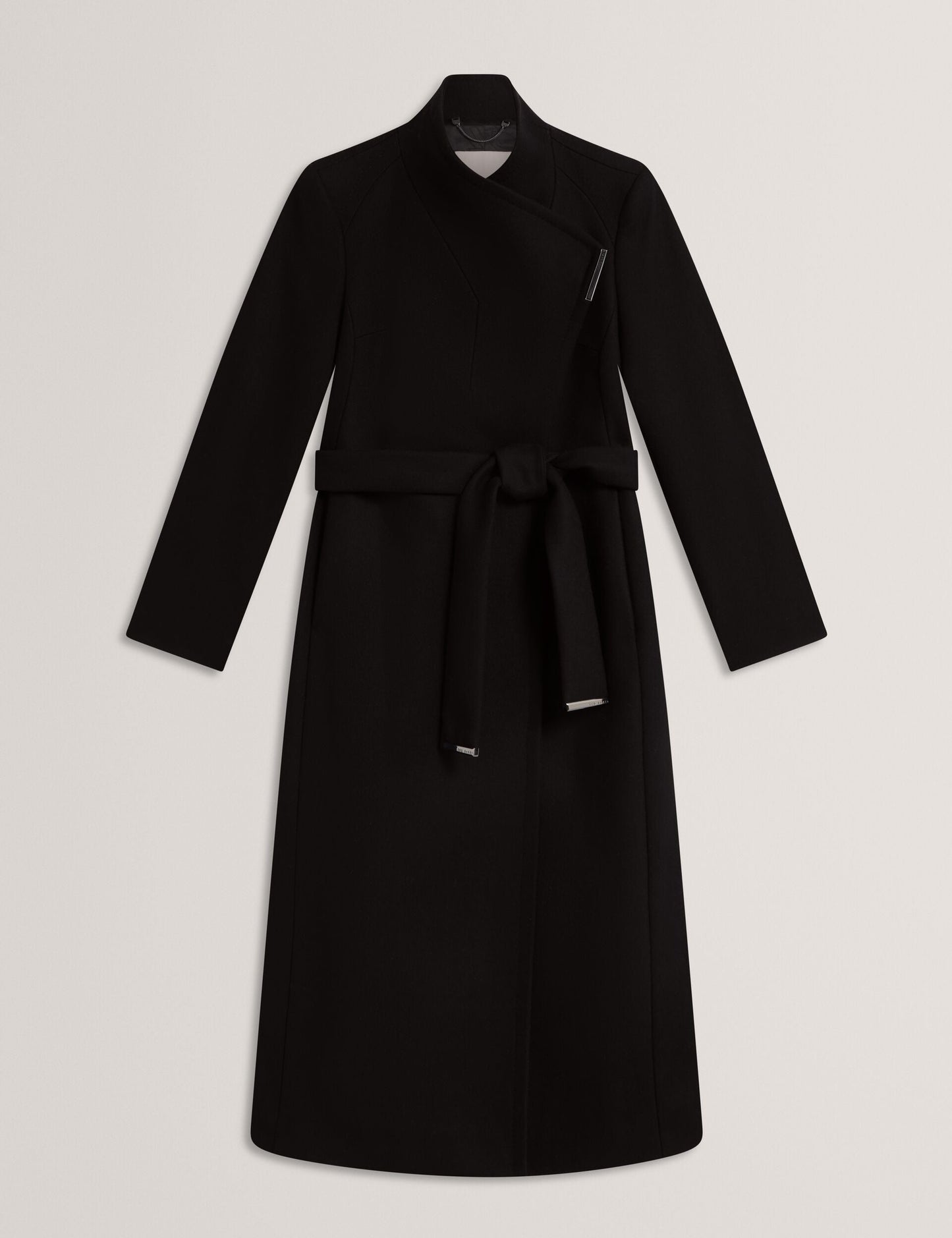 Ted Baker ROSE Mid Length Belted Wool Wrap Coat BLACK