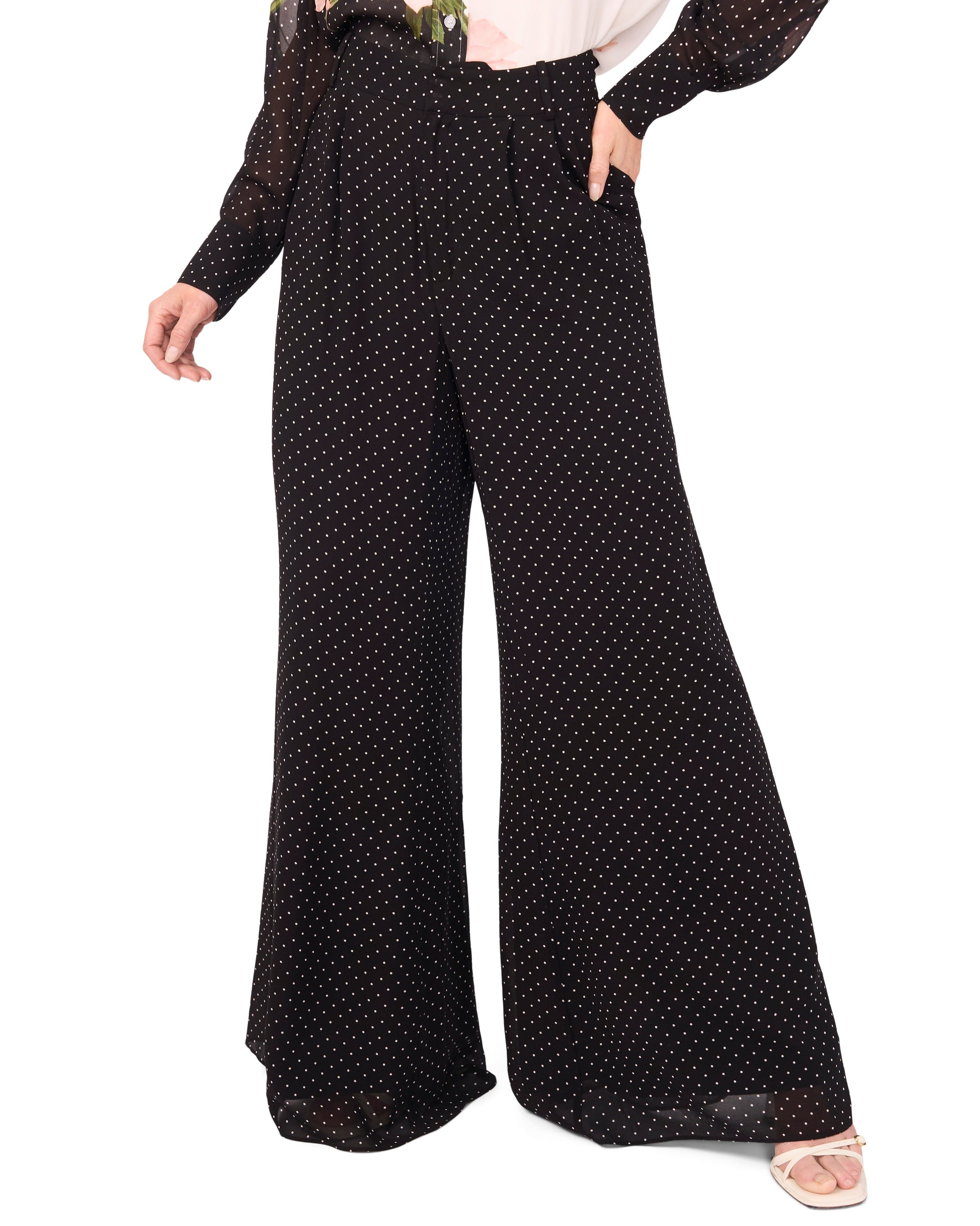 Ted Baker WIDE LEG TUCK PANT - Black BLACK